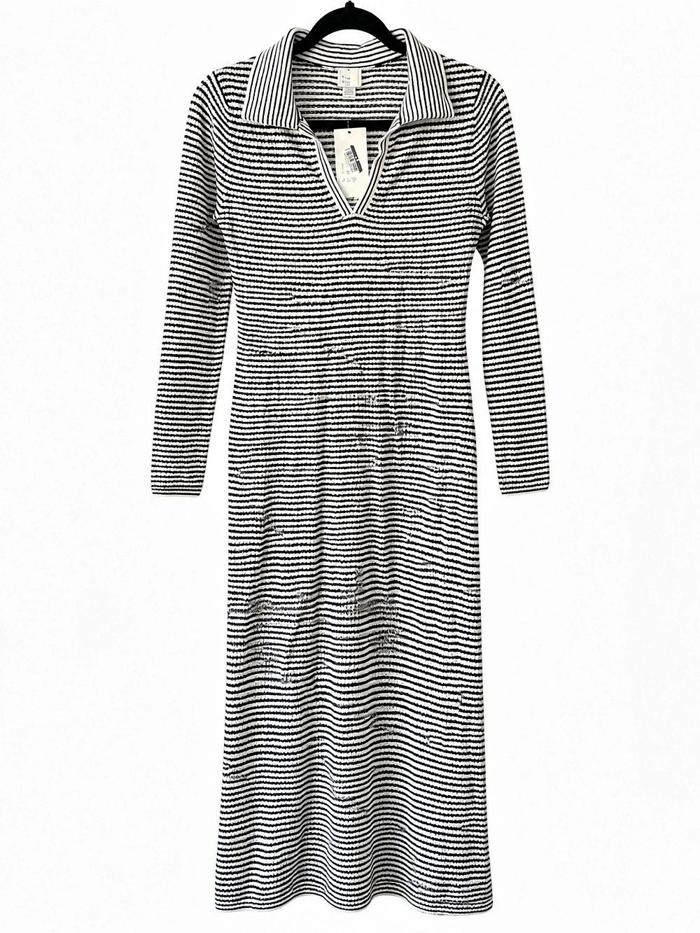 a new day Long-Sleeve Maxi Sweater Dress Black & White XS